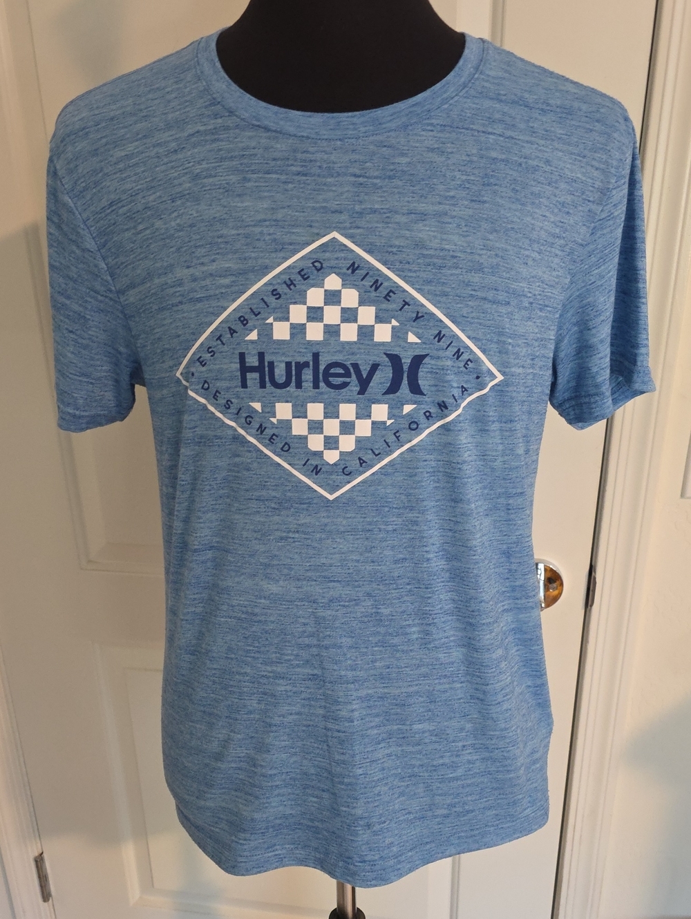 Hurley Light Blue Heather Graphic Short-Sleeve Tee